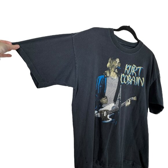 Vintage Kurt Cobain Black Suicide Note Tee Shirt Men's Size XL Nirvana Grunge - Picture 3 of 14
